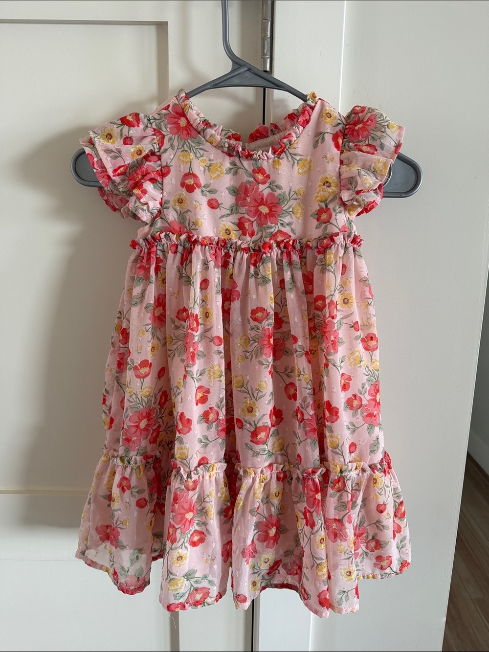 Christian Siriano Pink Floral Ruffle Dress for Girls